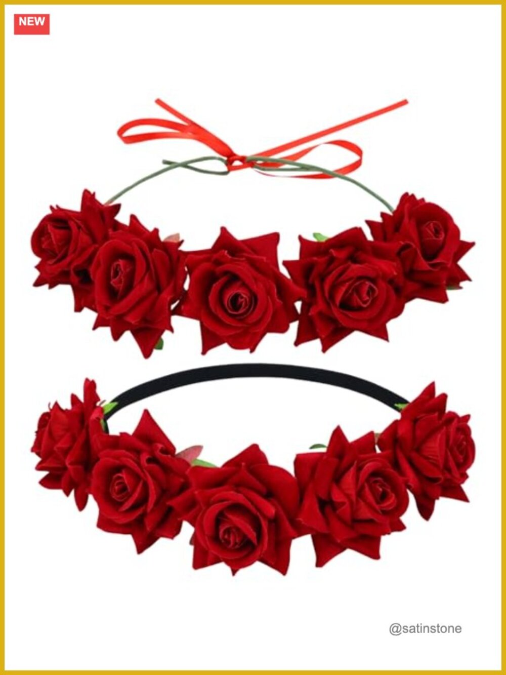 Fabric Rose Flower Headbands Set Adjustable Ribbon Bridal Prom Party Hair